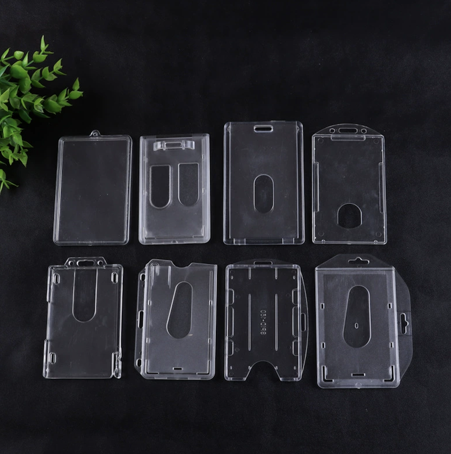 Custom Frosted Rigid Plastic Vertical 2-Card Access Badge Holder 2
