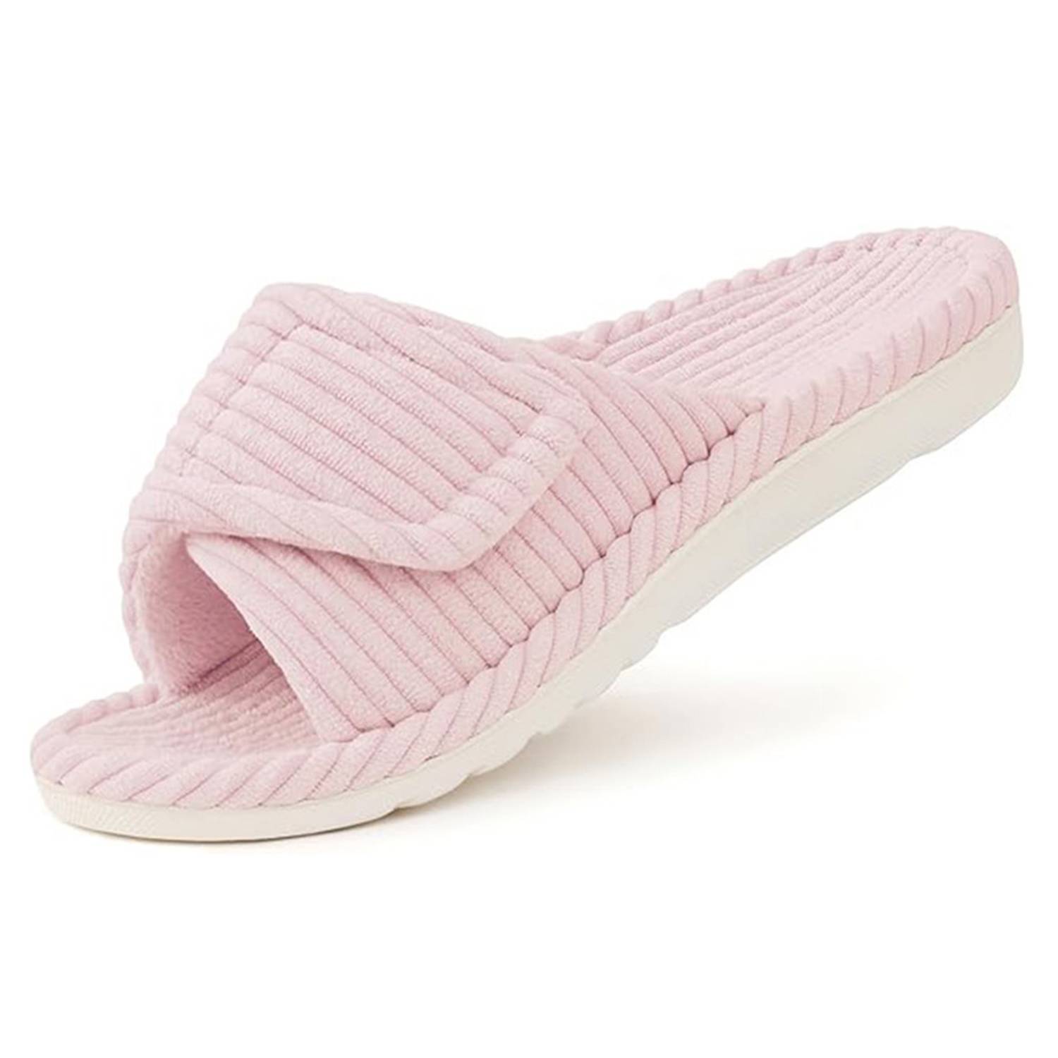 Corduroy Adjustable Strap House Slippers w/ Arch Support 2