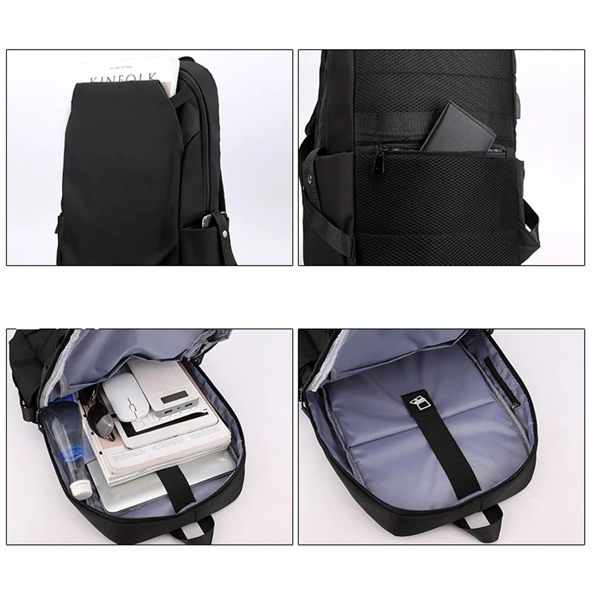 Lightweight Laptop Backpack with USB Charging Port and Headp 5