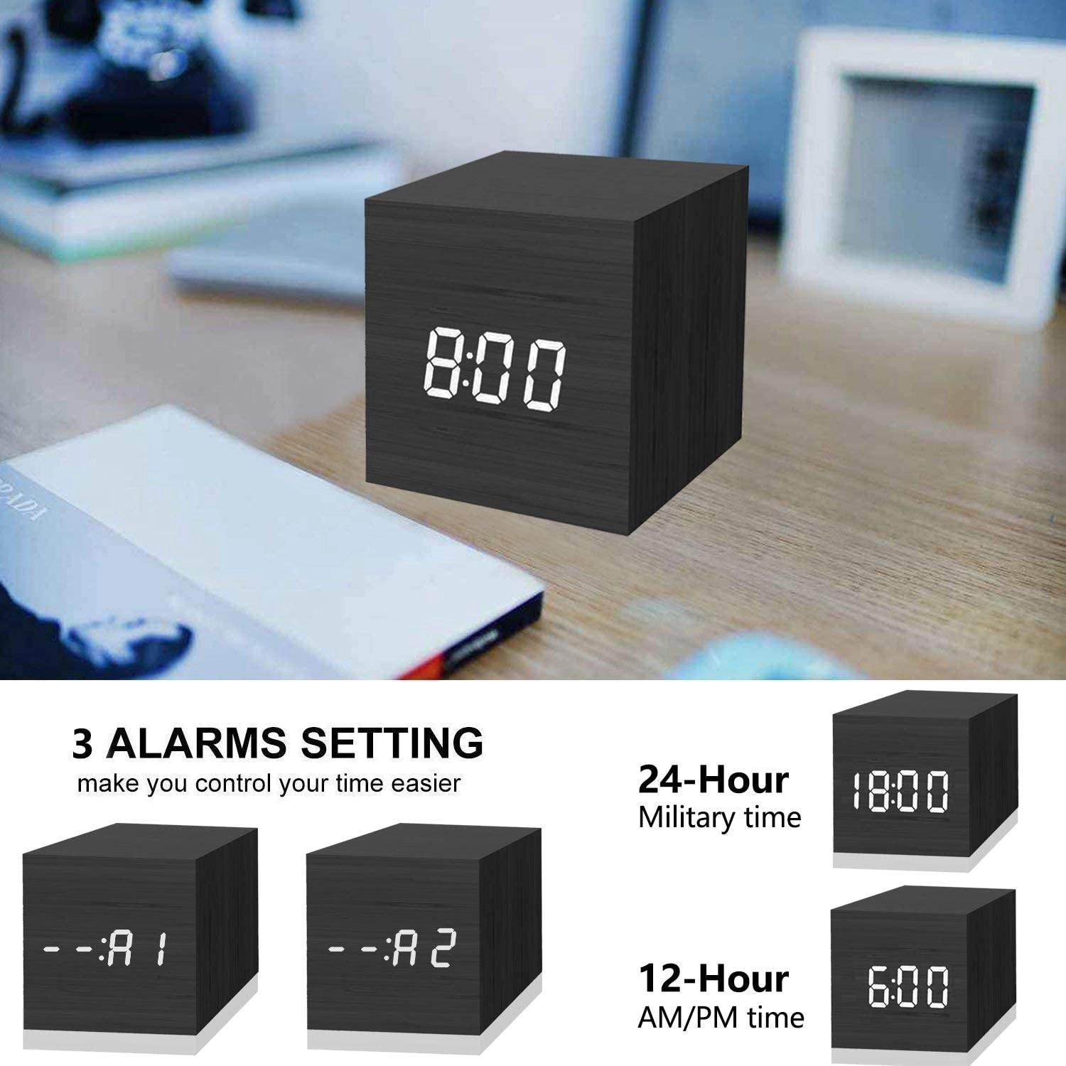 Cube LED Alarm Clock 4