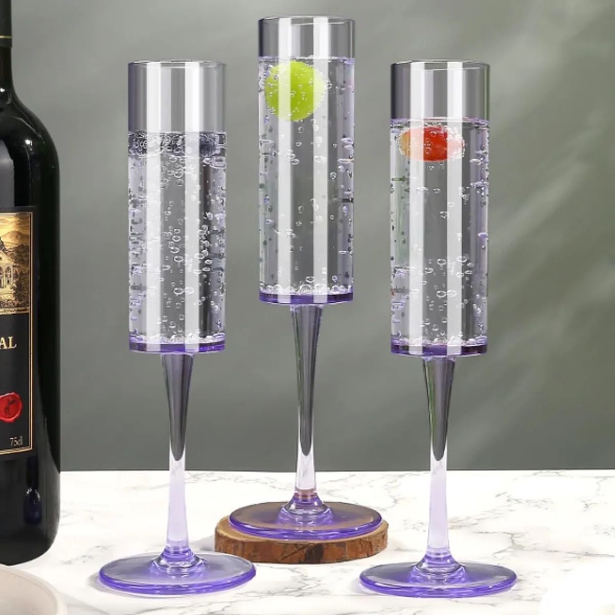 5.5oz. Reusable Plastic Champagne Flutes Wine Glasses 4