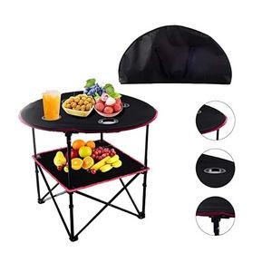 Camping Table Folding Picnic with 4 Cup Holders 4