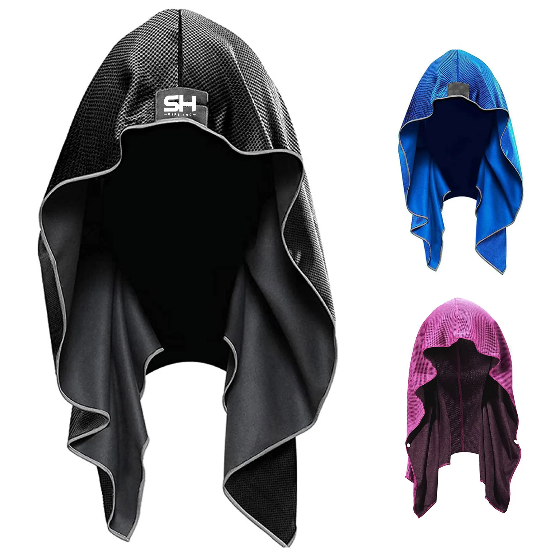 UPF 50 Sun-protective Cooling Hoodie Towel 2