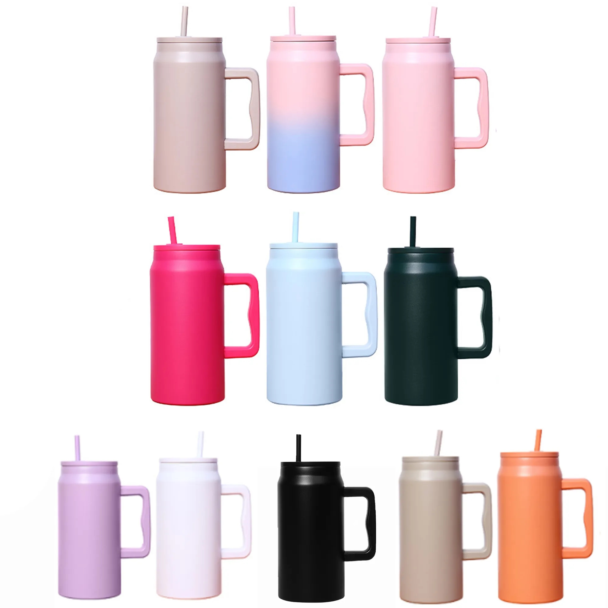 50oz Straw Lid Insulated Cup With Handle 3