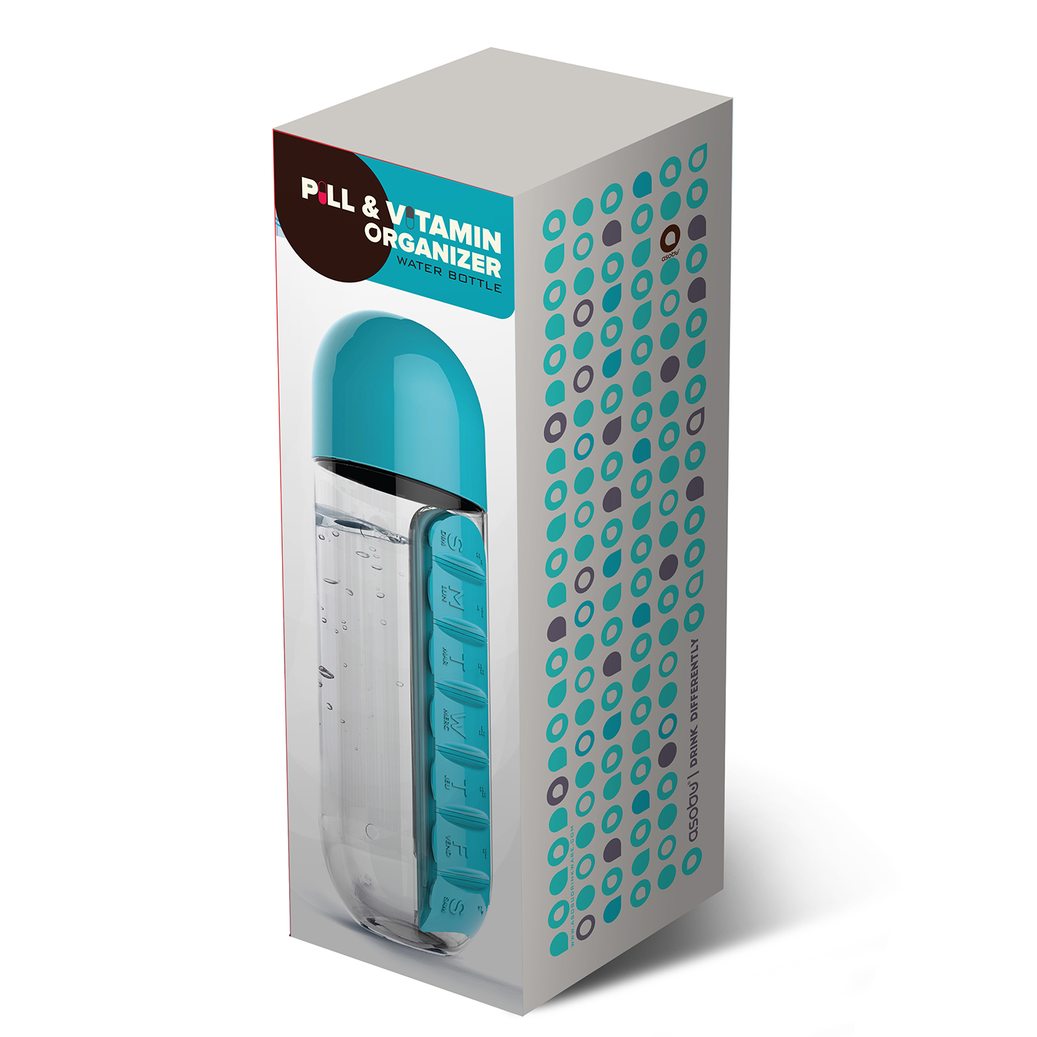 20 oz In Style Pill Organizer Water Bottle 10
