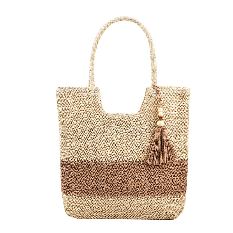 Jute Straw Bag Beach Woven Tote Large Rattan Shoulder Bag 4