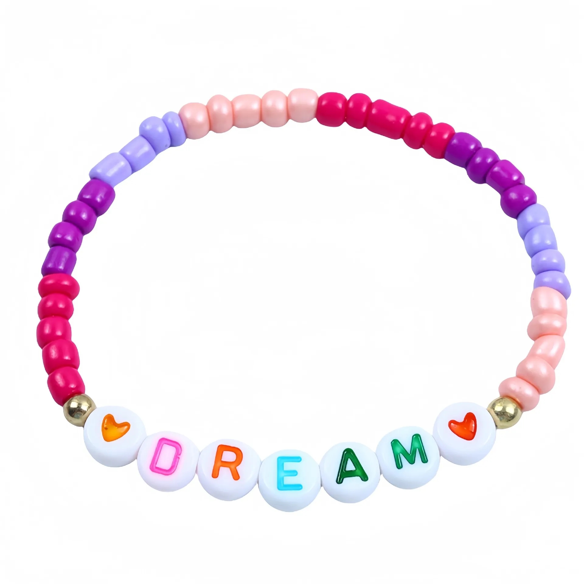 Friendship Bracelet with Plastic Beads and Letter Design 7
