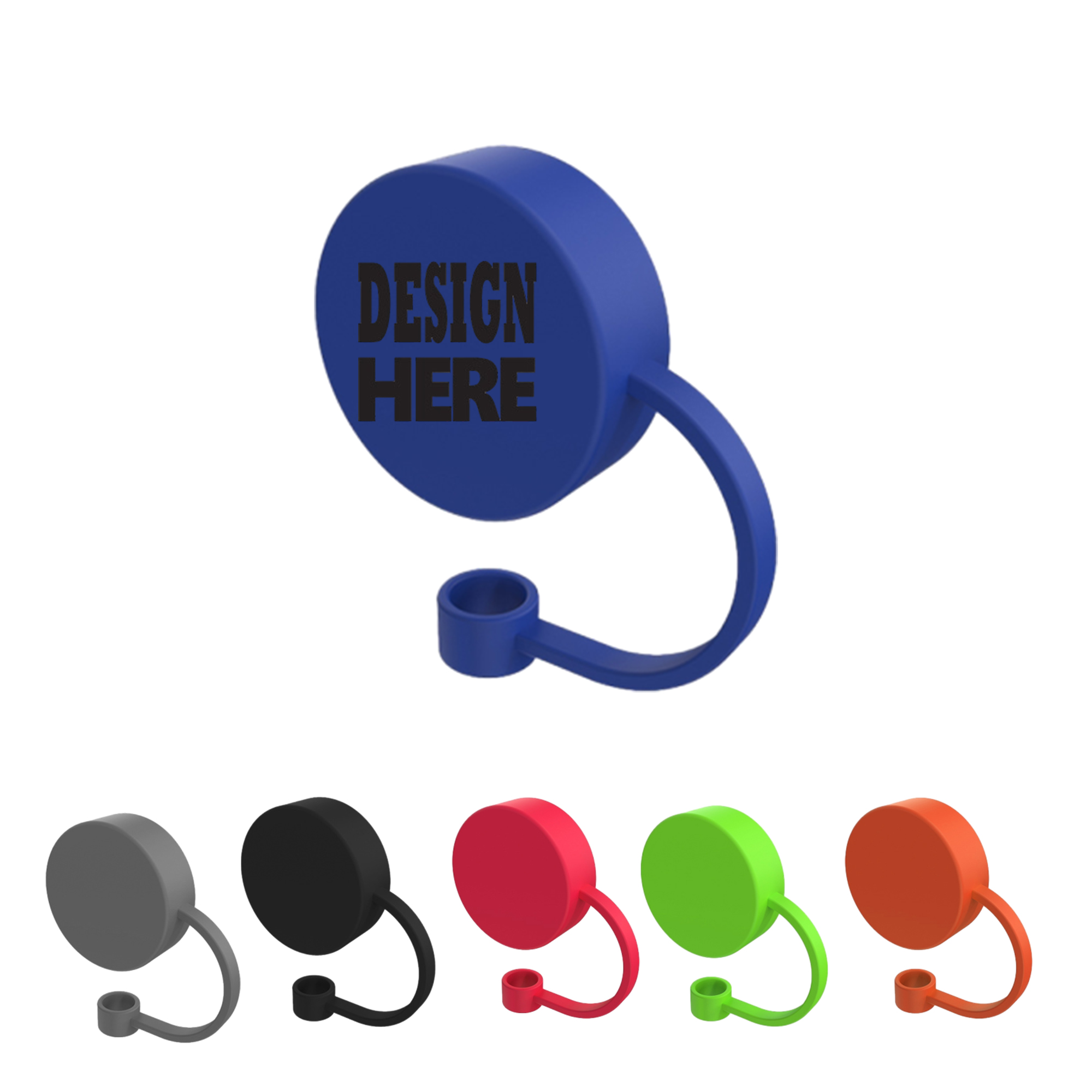 Custom Round Silicone Straw Cover Cap 1