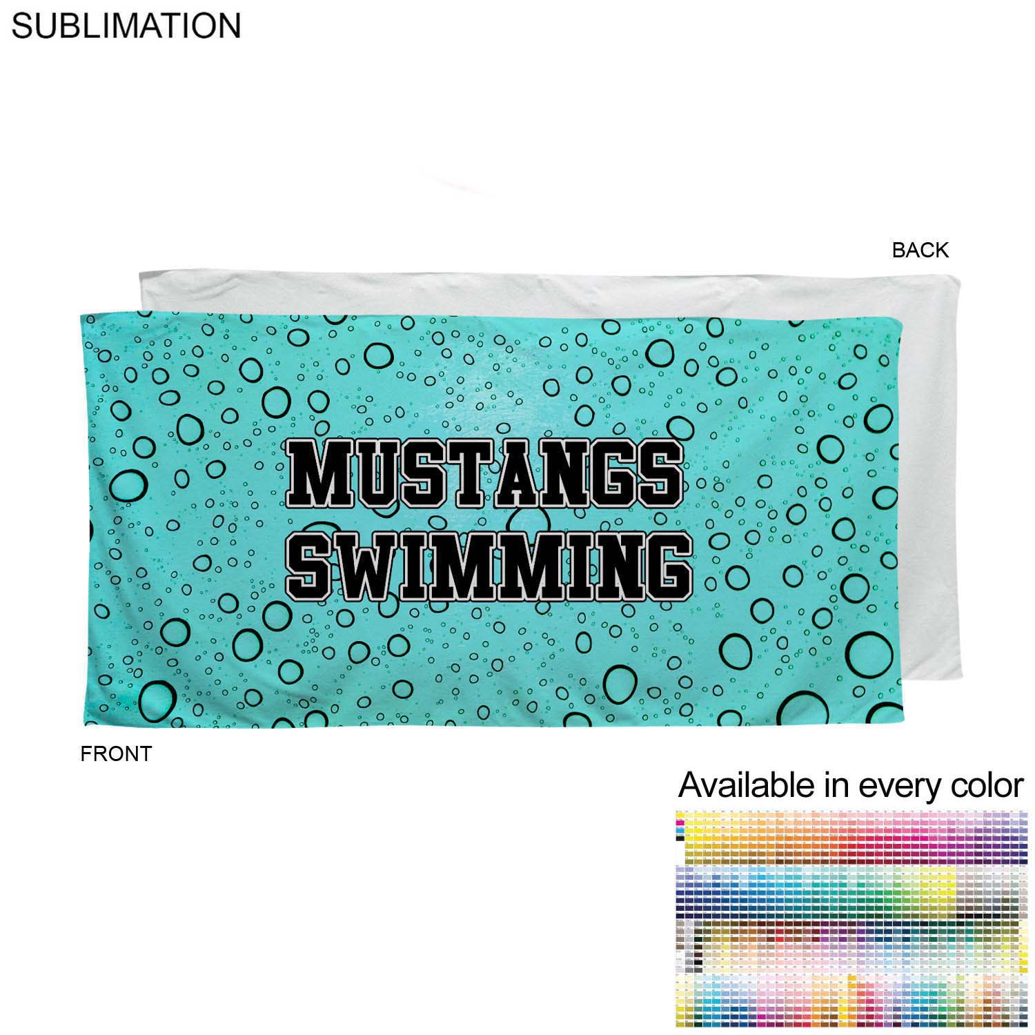 Swim Towel in Plush and Soft Velour Terry Cotton Blend, 30x60, Sublimated Edge to Edge 11
