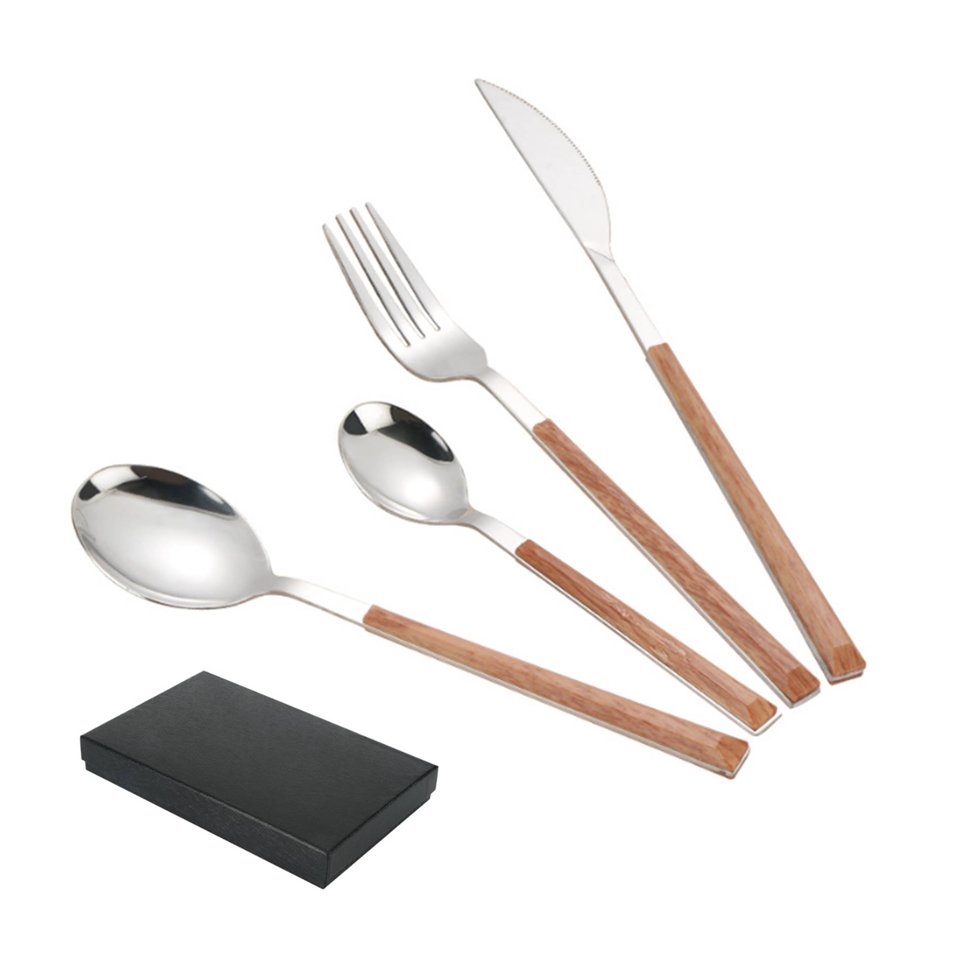 4 Piece Wooden Handle Cutlery Set 4