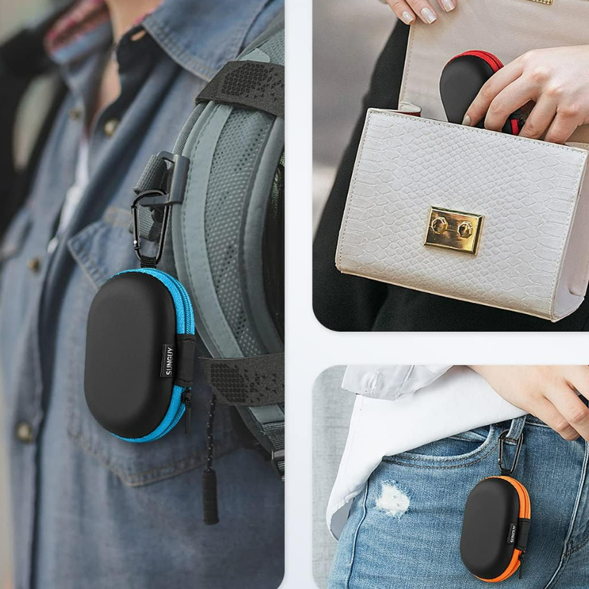 EVA Oval Earbud Cable Organizer Case 4