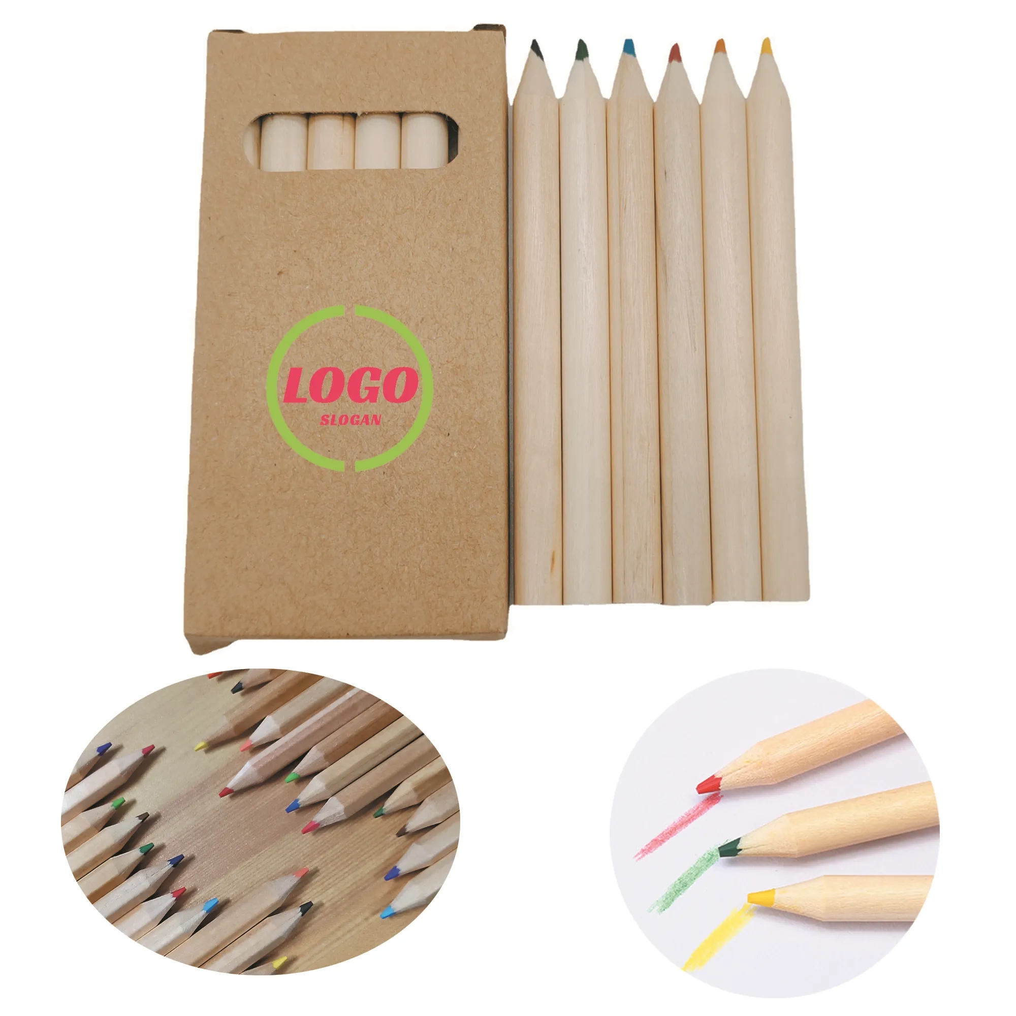 6-Piece Colored Pencil Kraft Paper Box Set MOQ50pcs