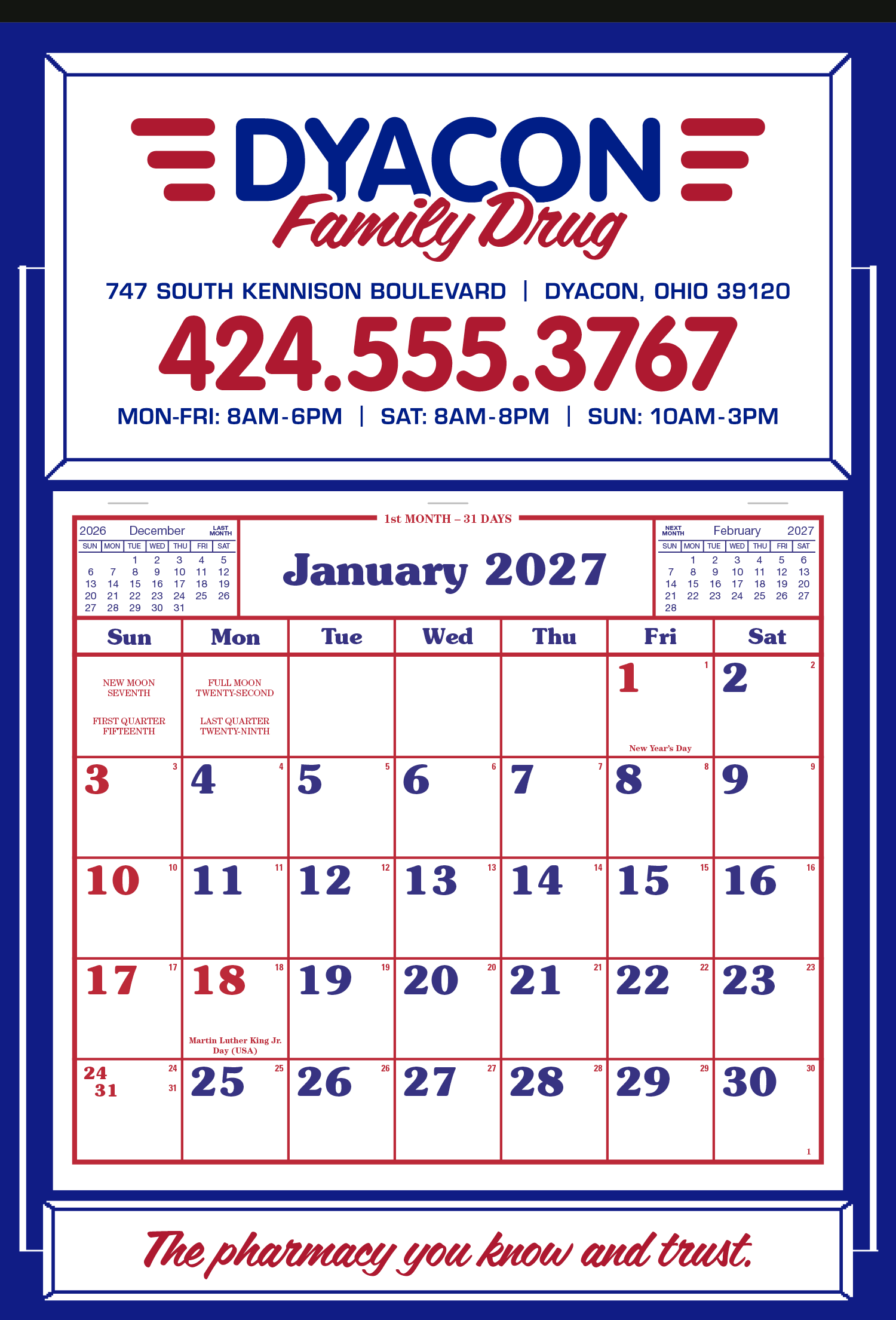 Skinner & Kennedy® Apron Calendar 24