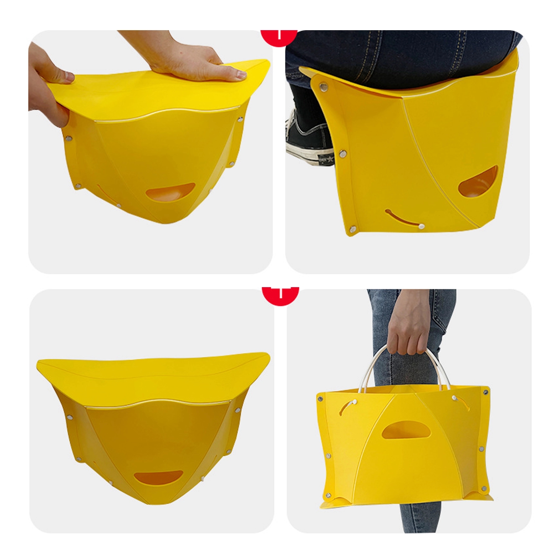 Multifunctional Folding Plastic Stool + Storage Bag 4