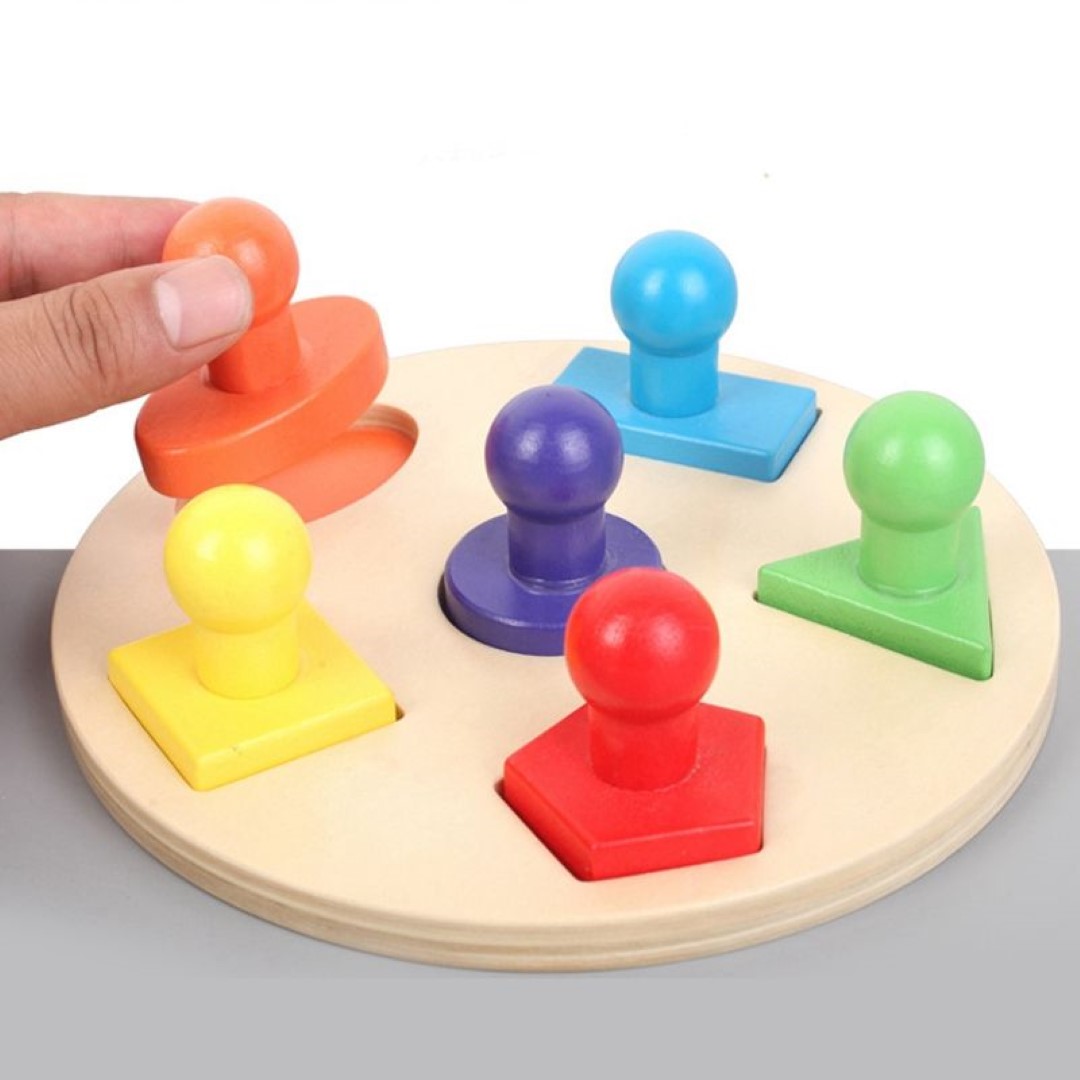 Geometry Puzzle Game Wood Grasped Board 5