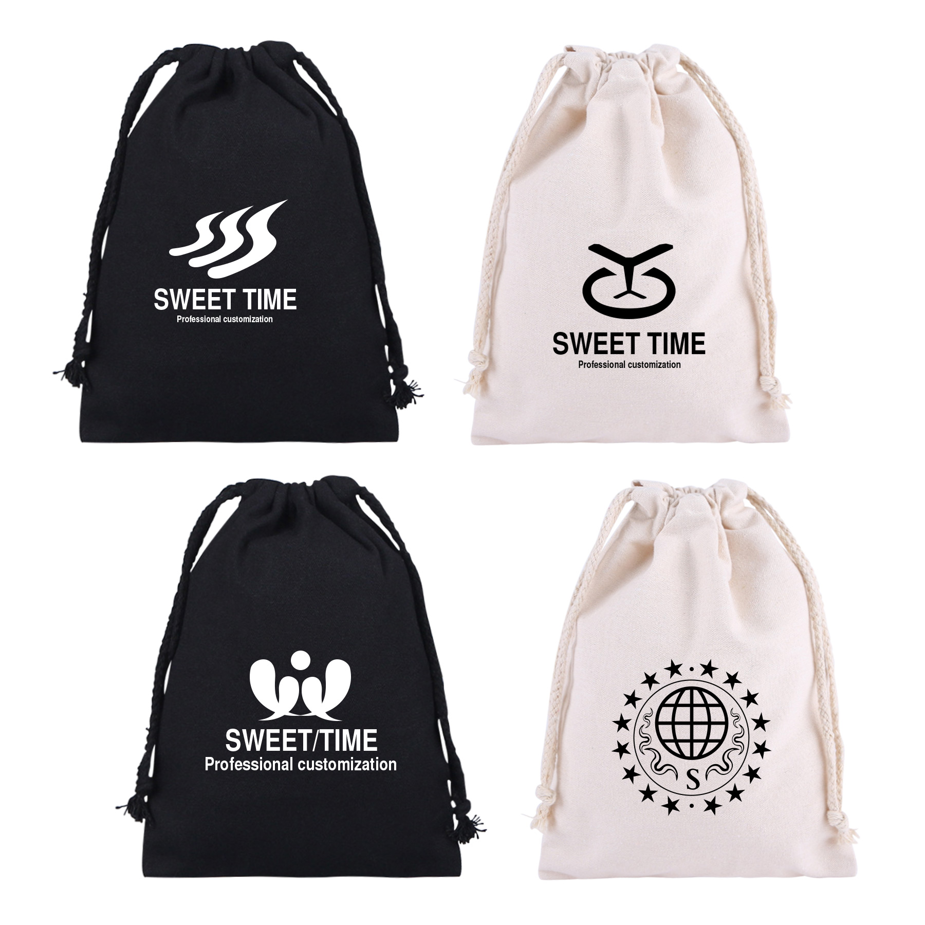Flat-mouth Canvas Drawstring Bag 2