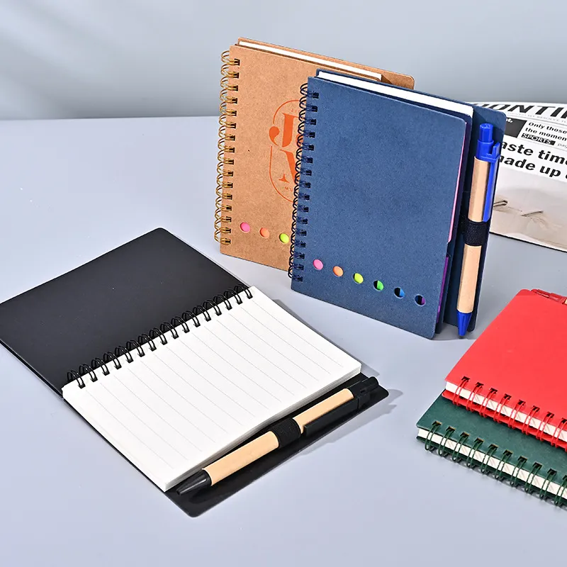 Spiral Journal w/Sticky Notes & pens in holder 5