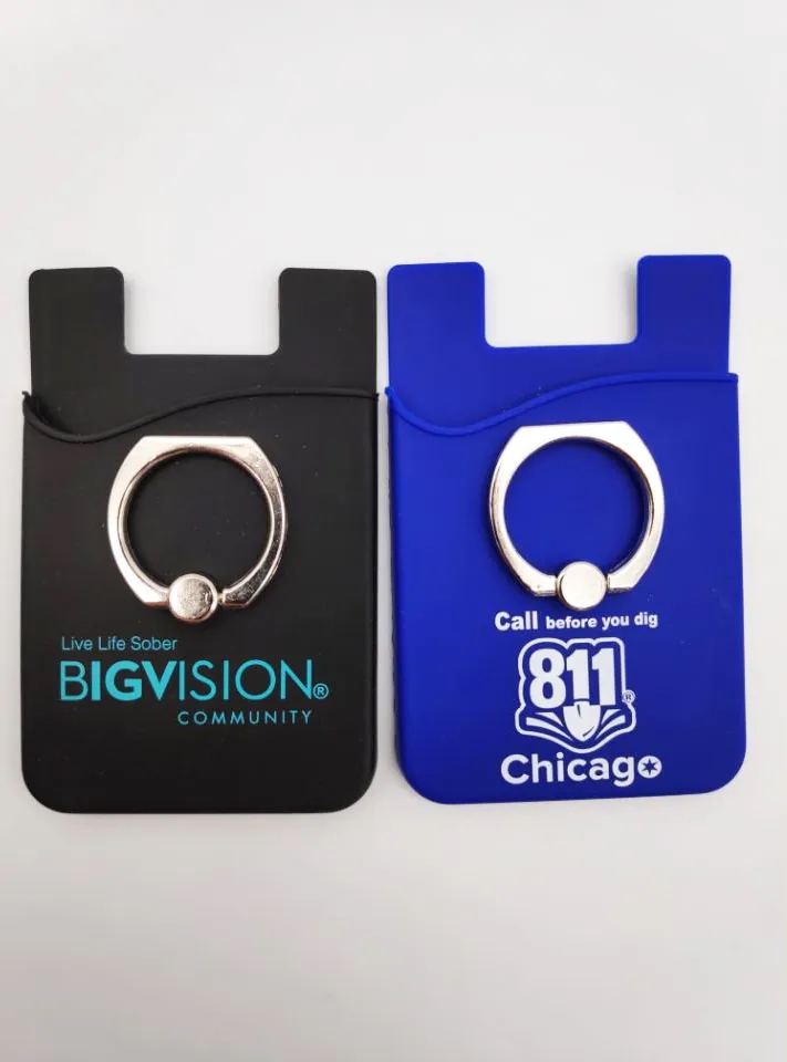 Silicone cell phone wallet card with Ring Grip 6