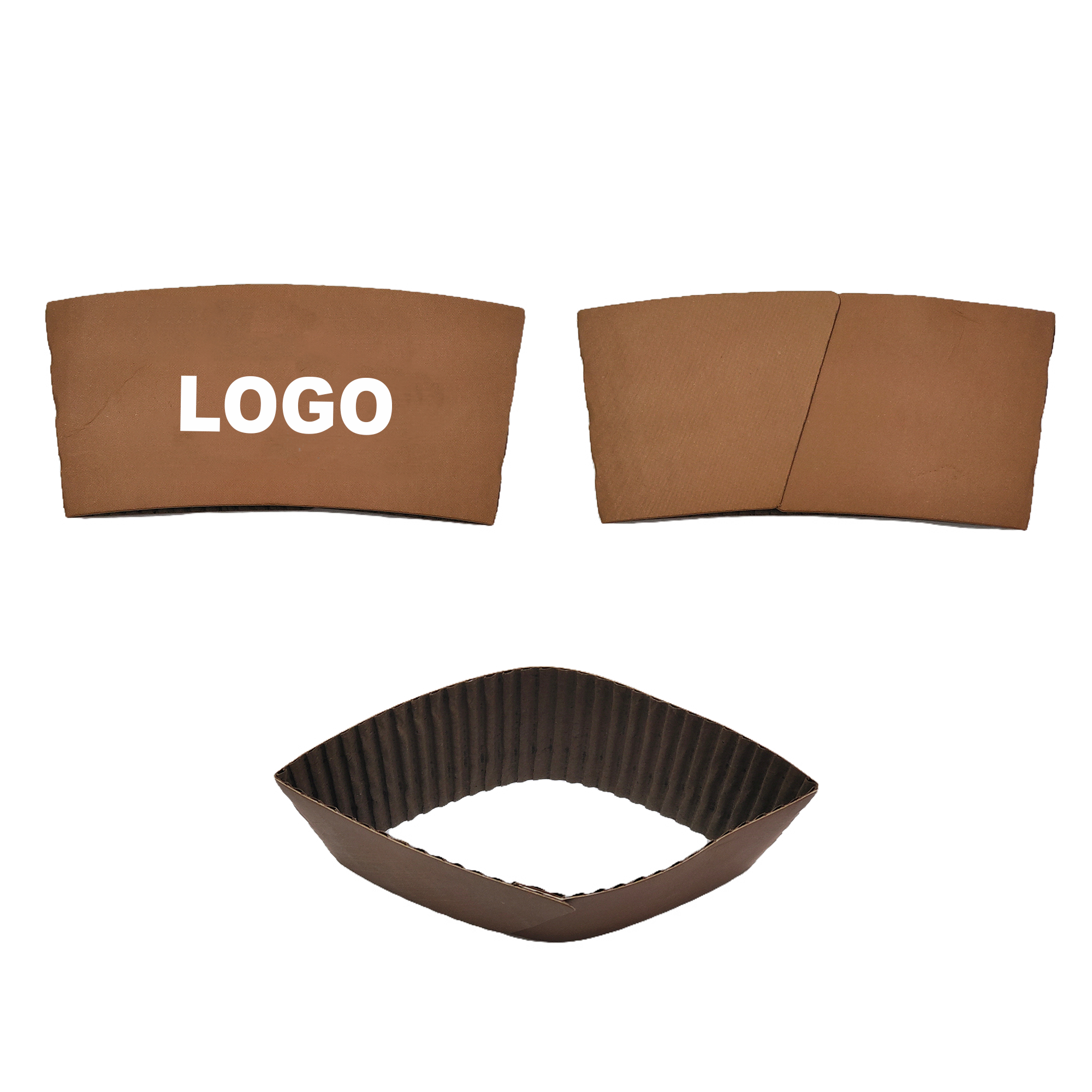 Disposable Cowhide Corrugated Cup Sleeve 1