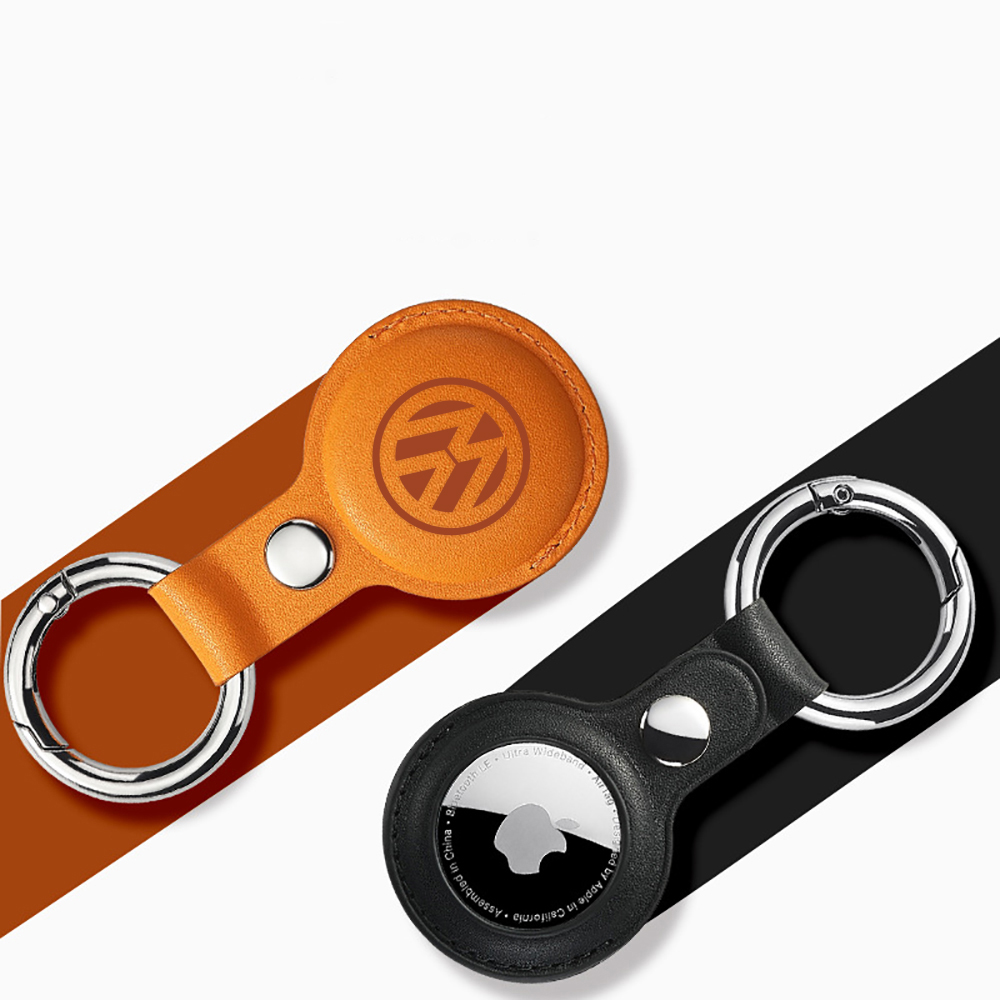 Economical PU Leather AirTag Holder with Key Ring 6