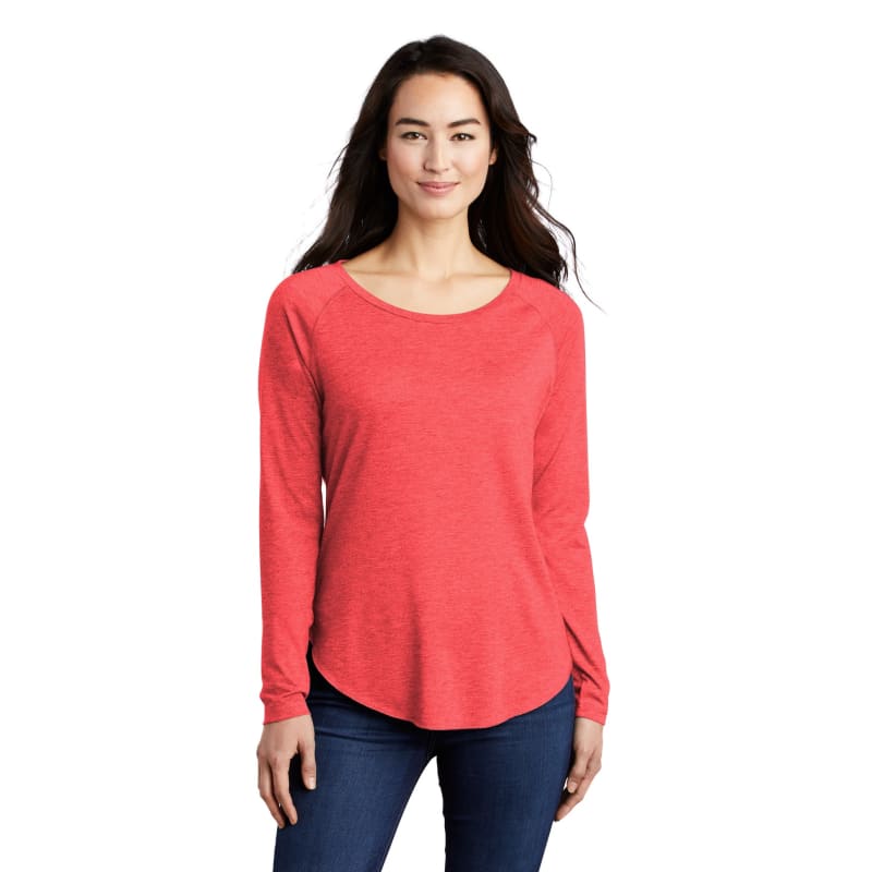 Sport-Tek Women's PosiCharge Long Sleeve Tri-Blend Wicking Scoop Neck Raglan Tee 43