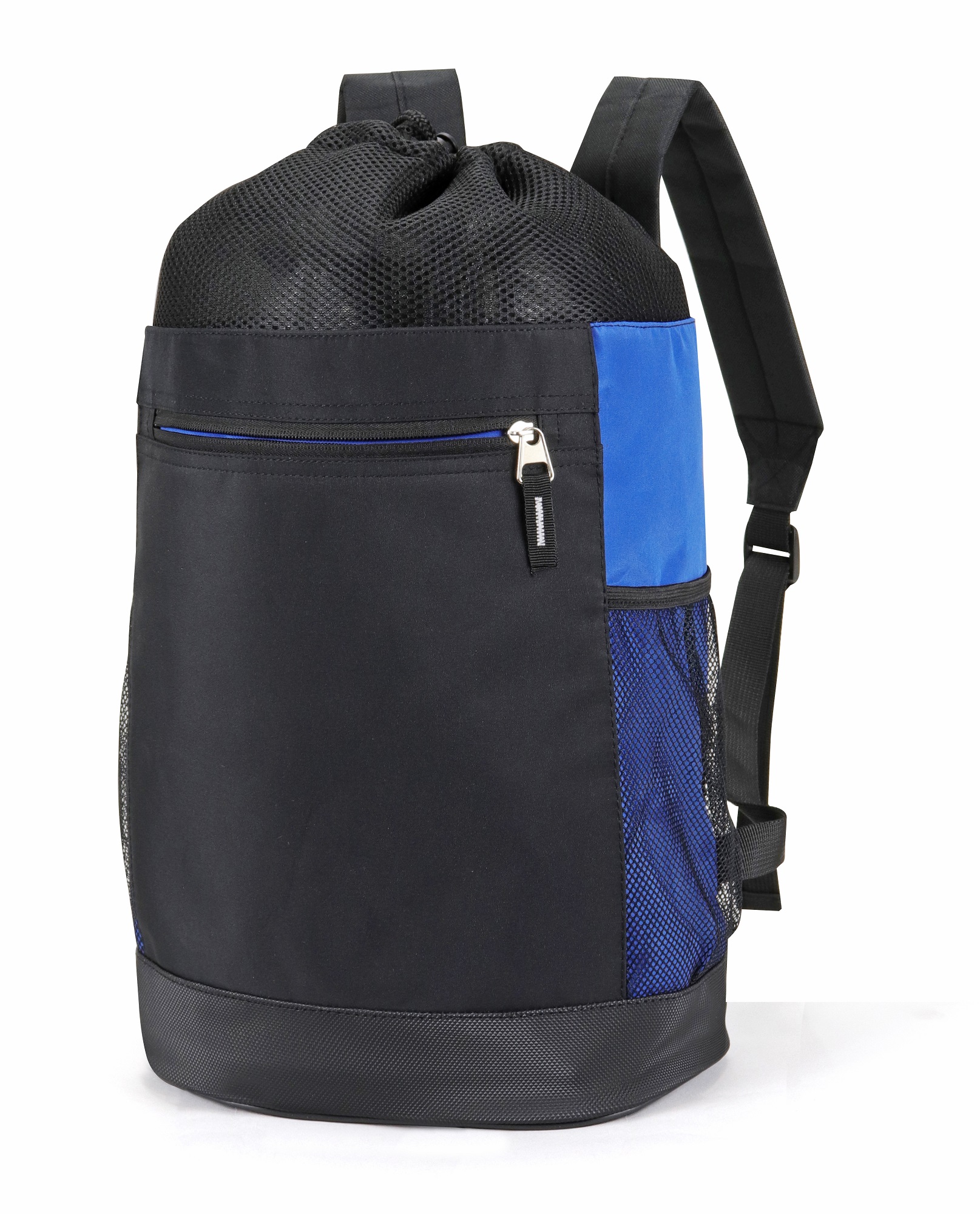 Tri-Mesh Microfiber Drawstring Backpack W/Leatherette Bottom 3