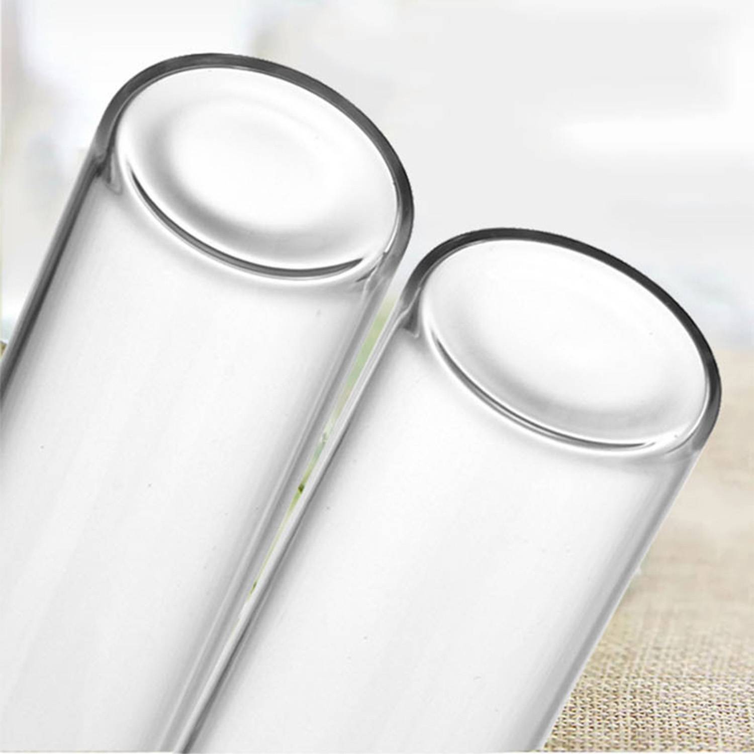 0.4oz Clear Borosilicate Glass Tube Bottle w/ Wood Stopper 5