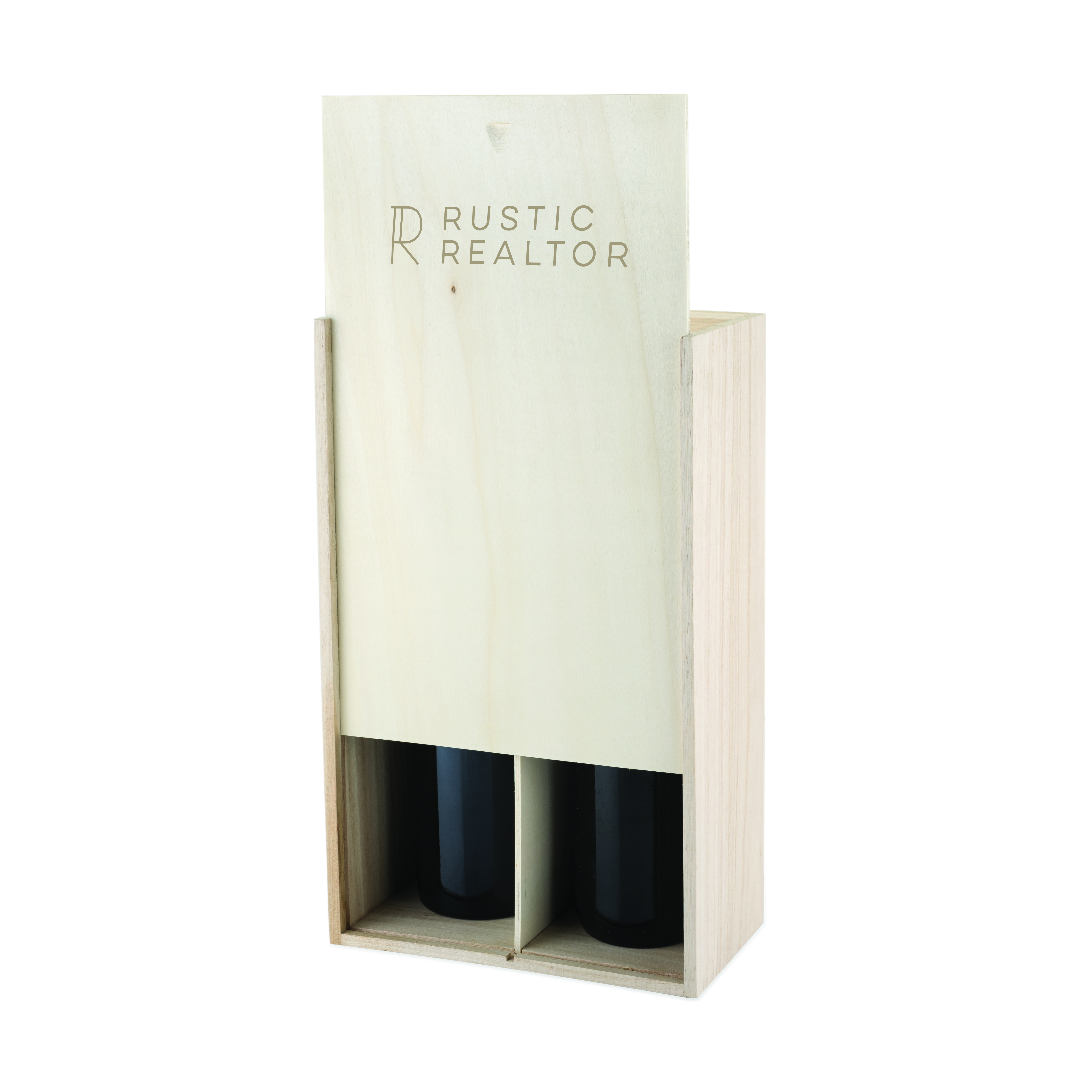 Twine Living® 2-Bottle Paulownia Wood Wine Box 3