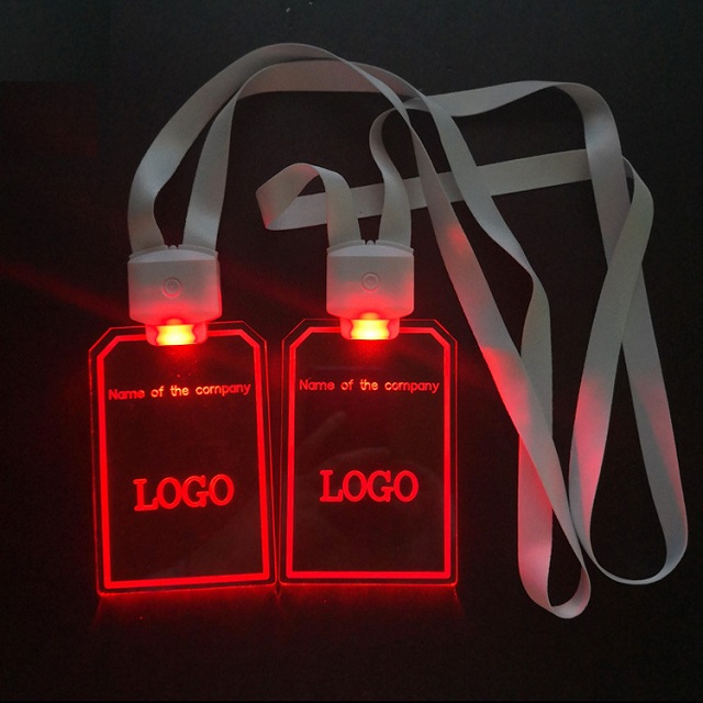 Lanyard ID Card with LED Light. One Color, Logo Location 1