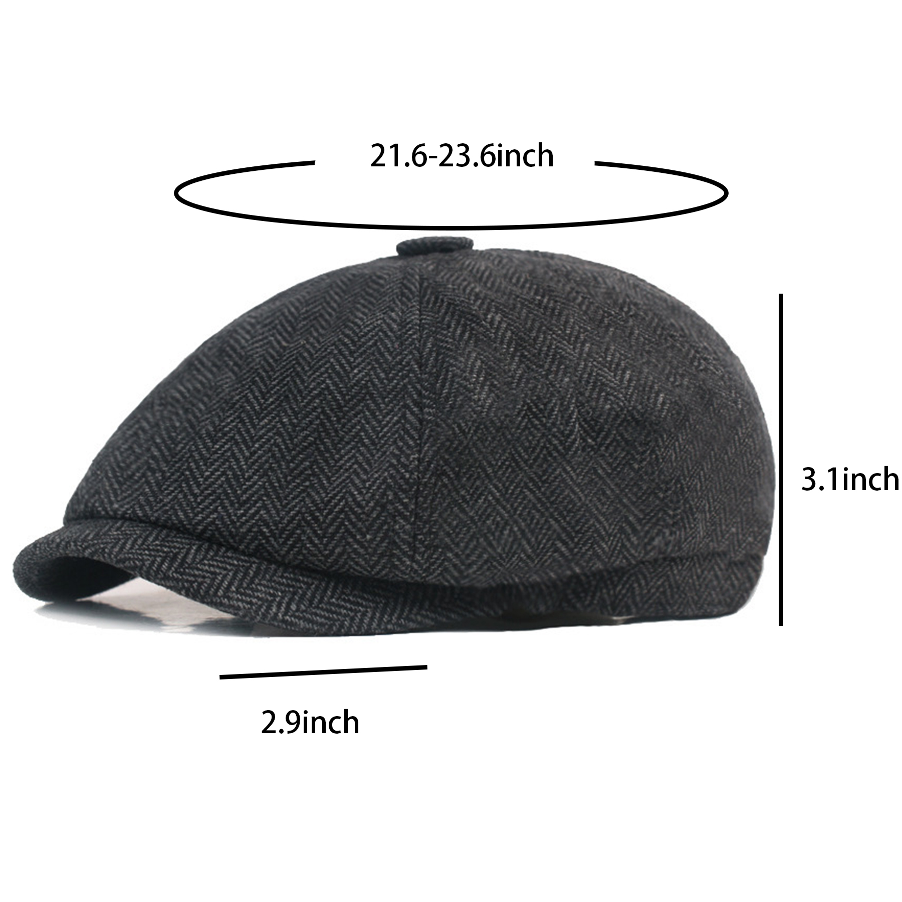 Cotton Flat Beret Cap Adjustable Size 3