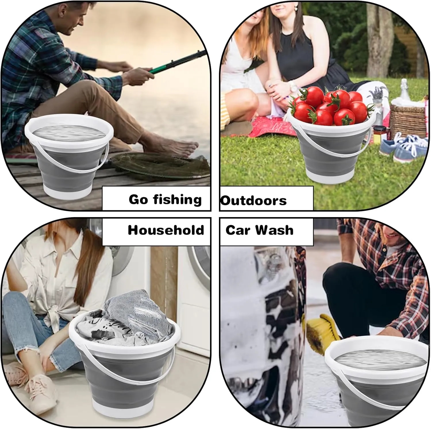 Collapsible Water Bucket Pail 2