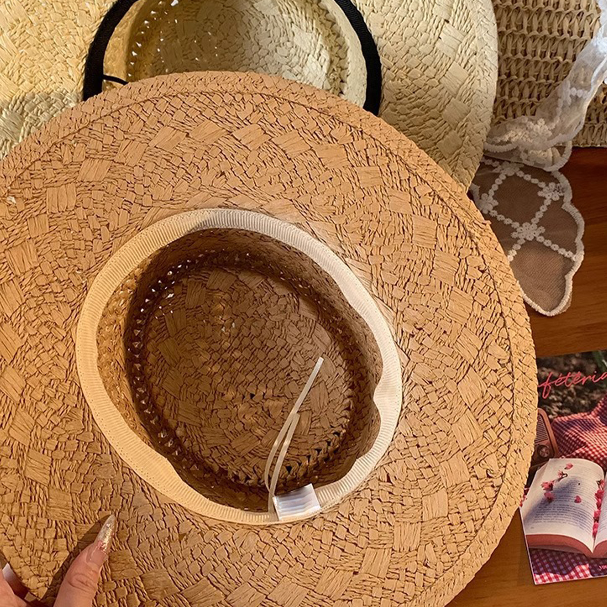 Straw Vintage Woven Sunscreen Hat 3