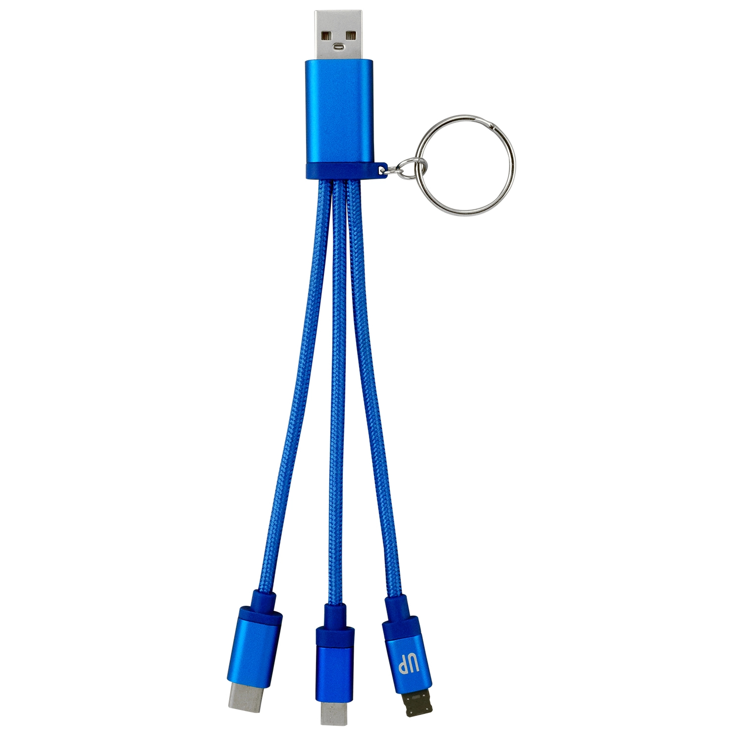 Metallic 3-in 1 Keychain Cable with Type C USB 3