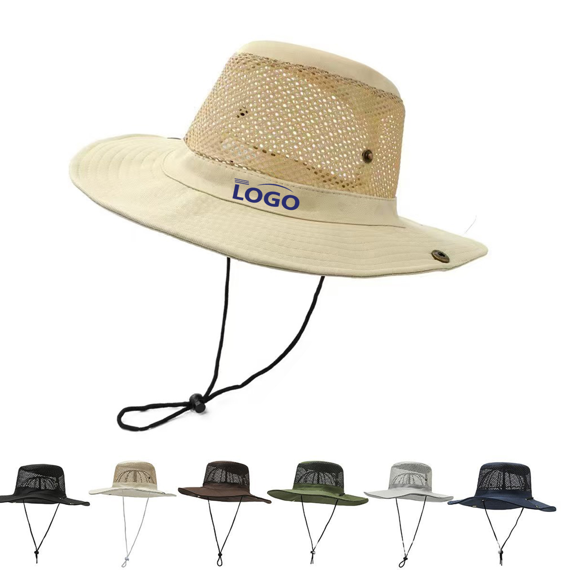 Wide-brimmed Outdoor Mesh Sunscreen Hat 2