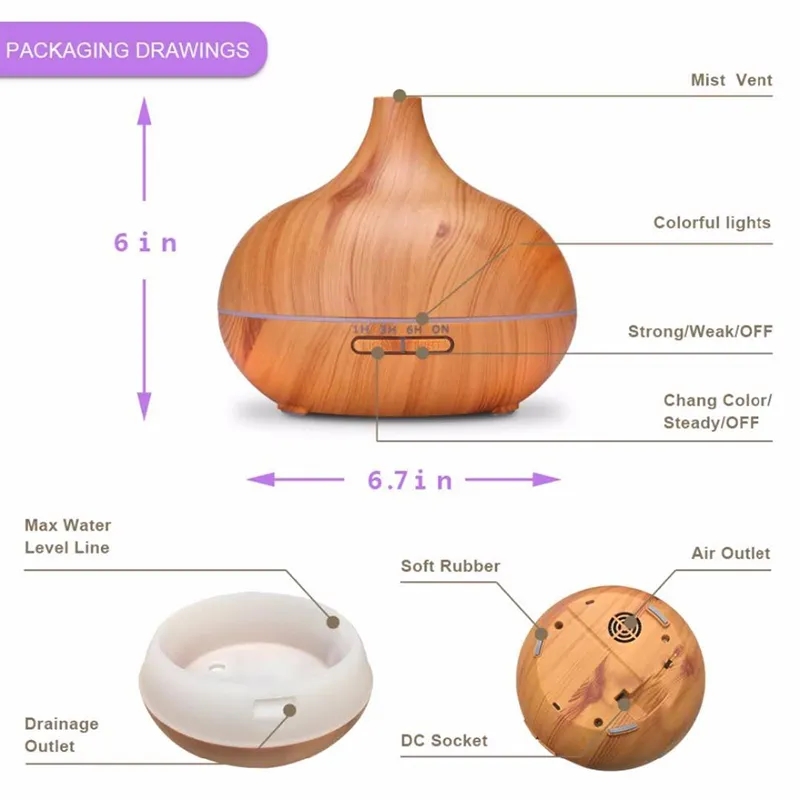 550ML USB Essential Oil Diffuser with Timer 2