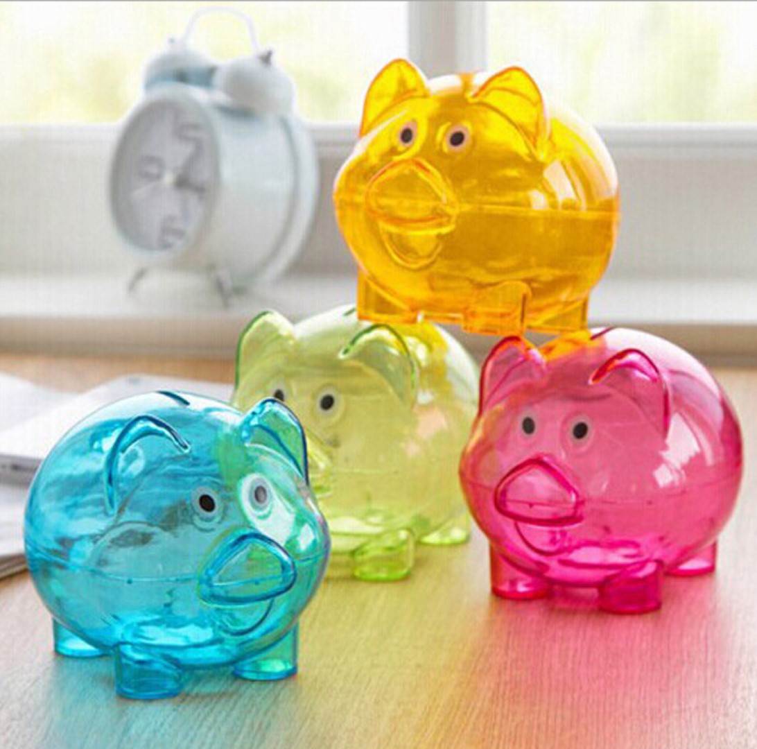 Mini Clear Piggy Coin Money Bank 3