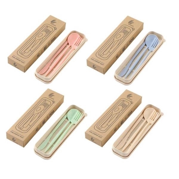 3pcs Portable Flatware Set With Case 3