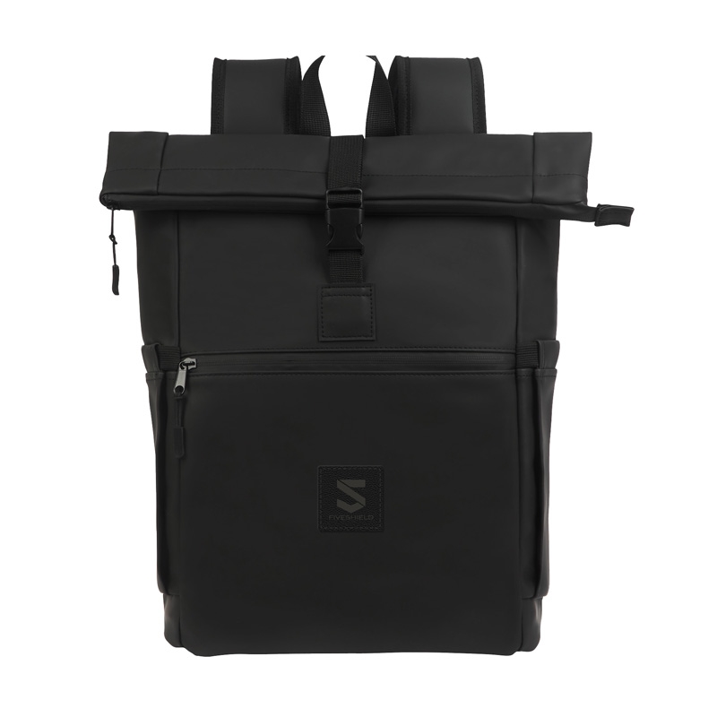 Casey PU Roll-Top Laptop Backpack