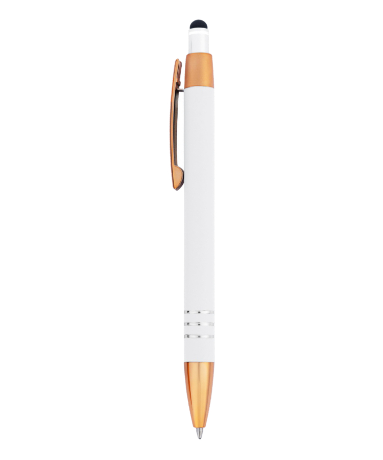 Union Printed - Stevy Stylus Soft Touch Click Metal Pen - Copper Accents 5