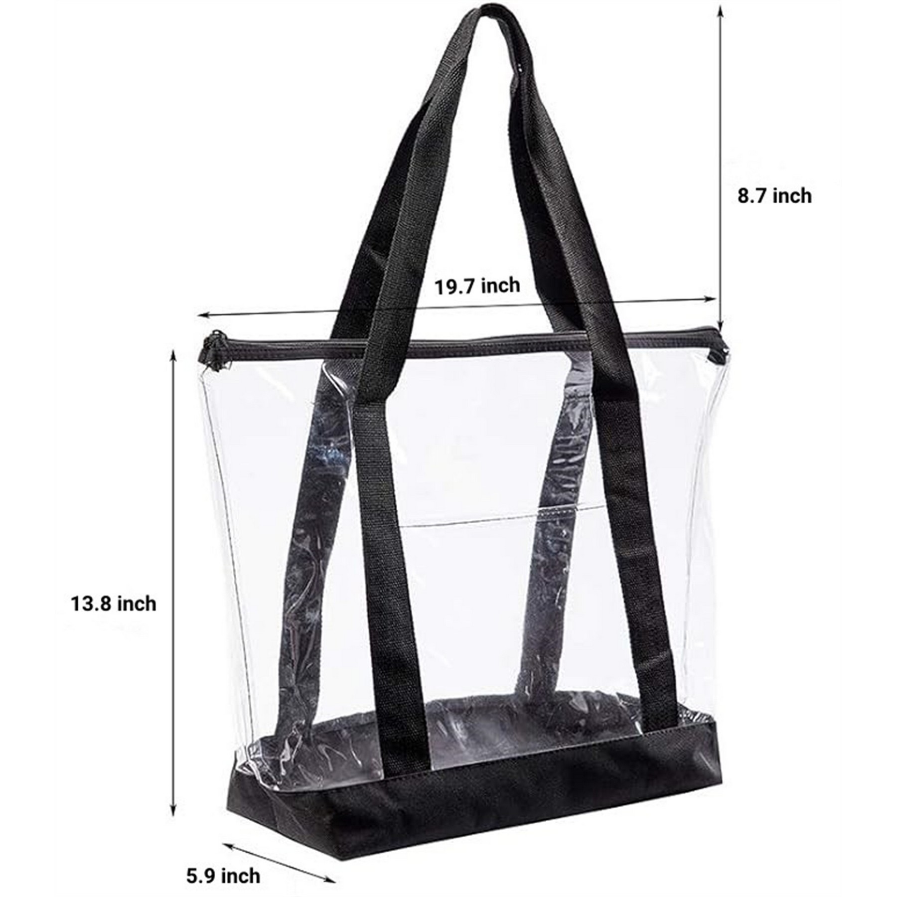 Large Clear Zippered Tote Bag 2