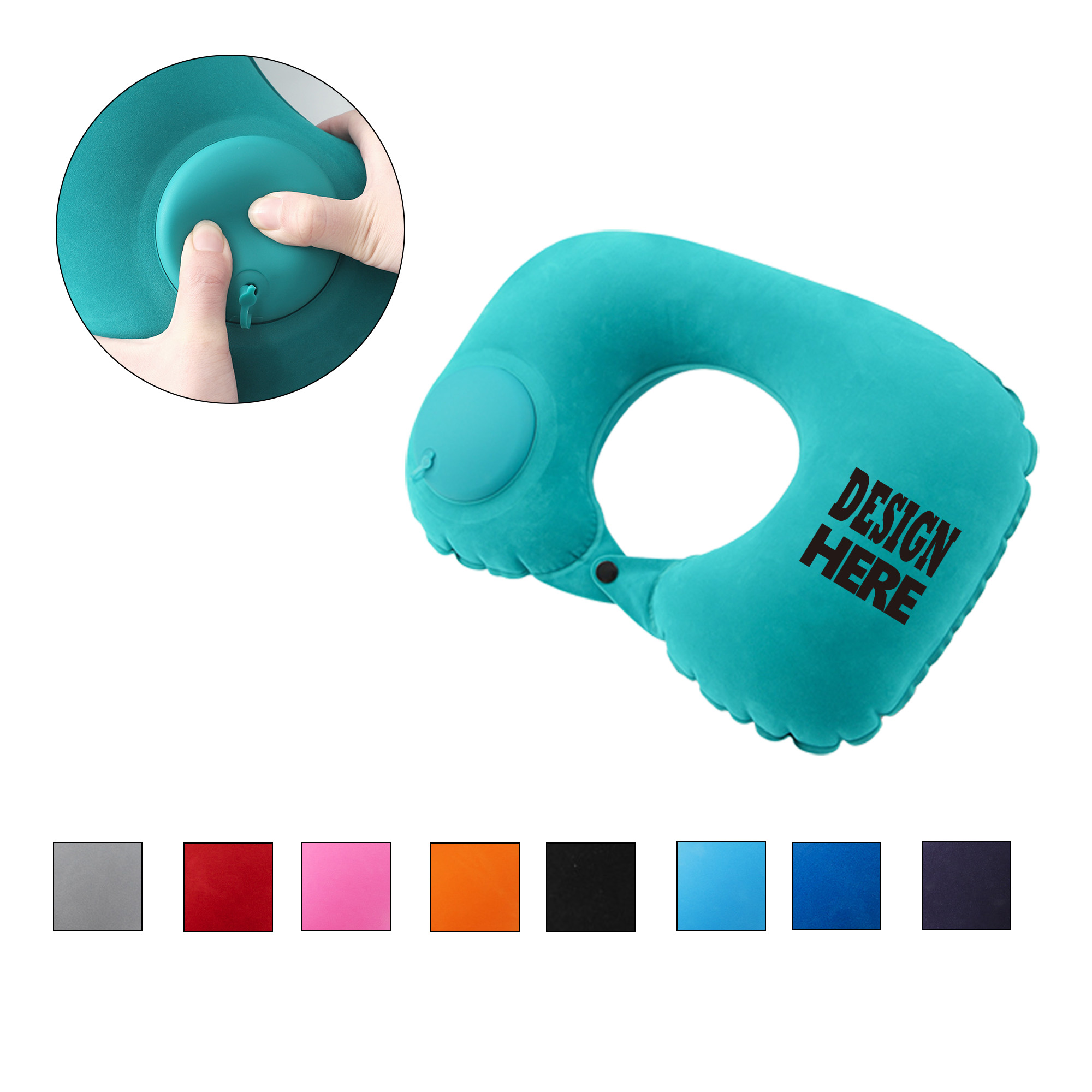 Inflatable Flocked Neck Support Pillow MOQ100 2