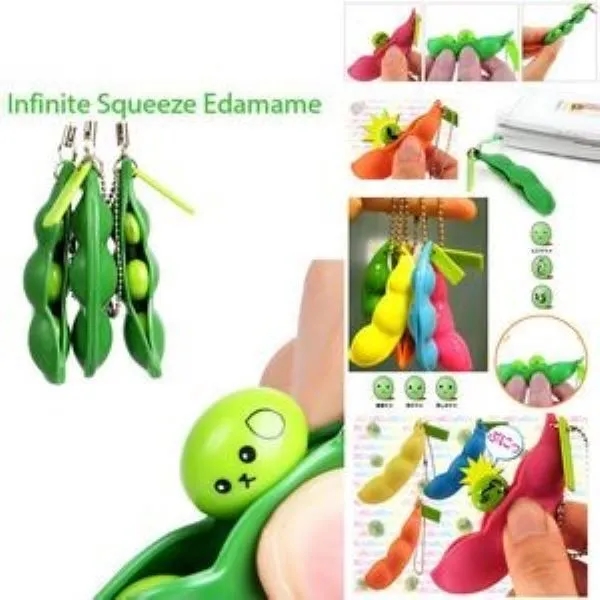 Stress Ball Edamame Keychain 1