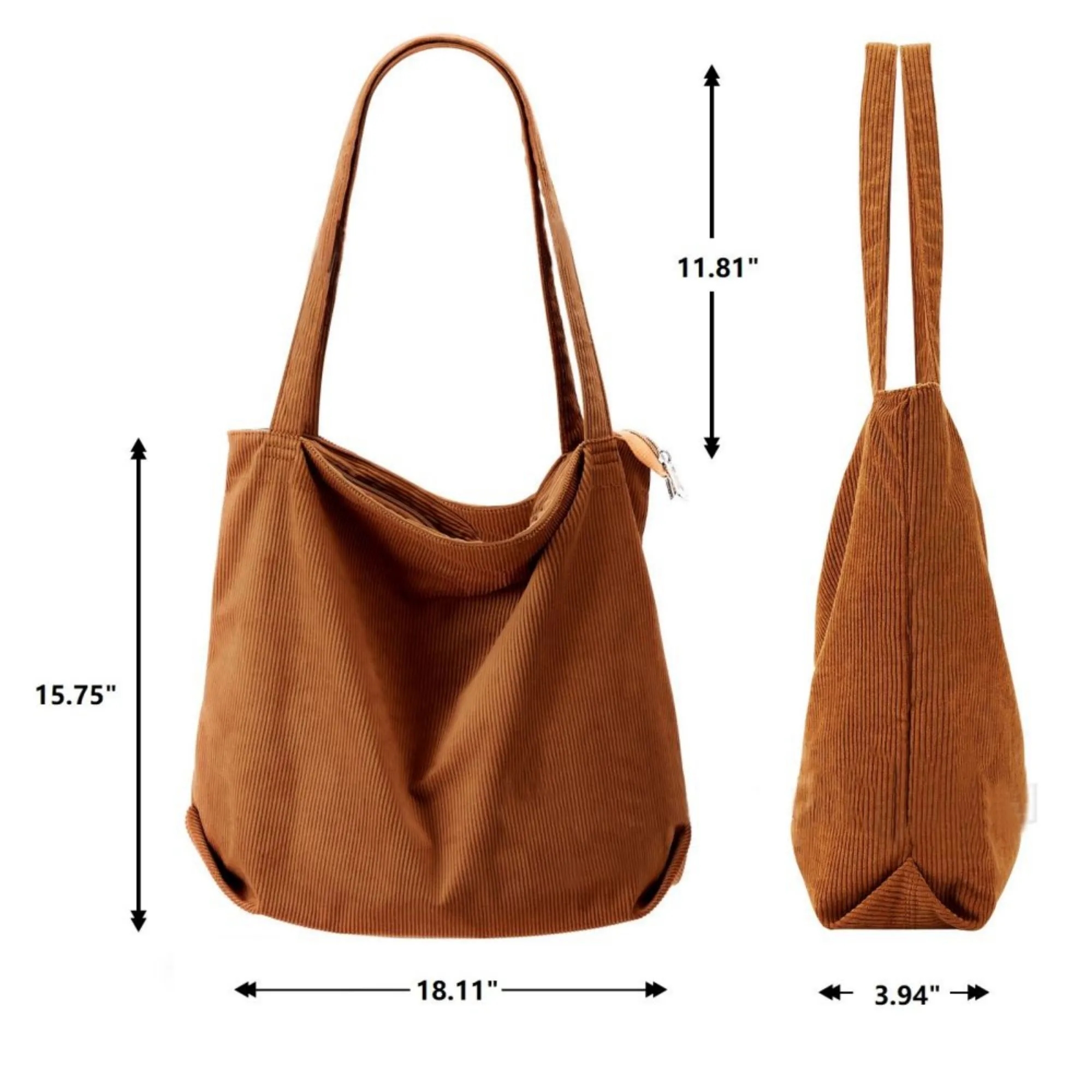 Big Capacity Tote Bag with Zipper for Women, custom tote bag with logo imprint 2