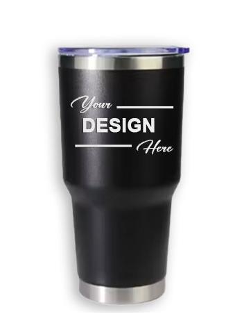 Drinkware: 30 OZ Tumbler (BLACK) with Lasered 1