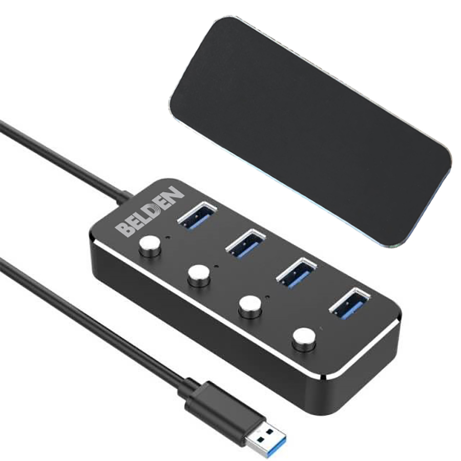 USB 3.0 Hub Aluminum 4 Ports Individual Power Control, Support both Data Transfer and Charging 6