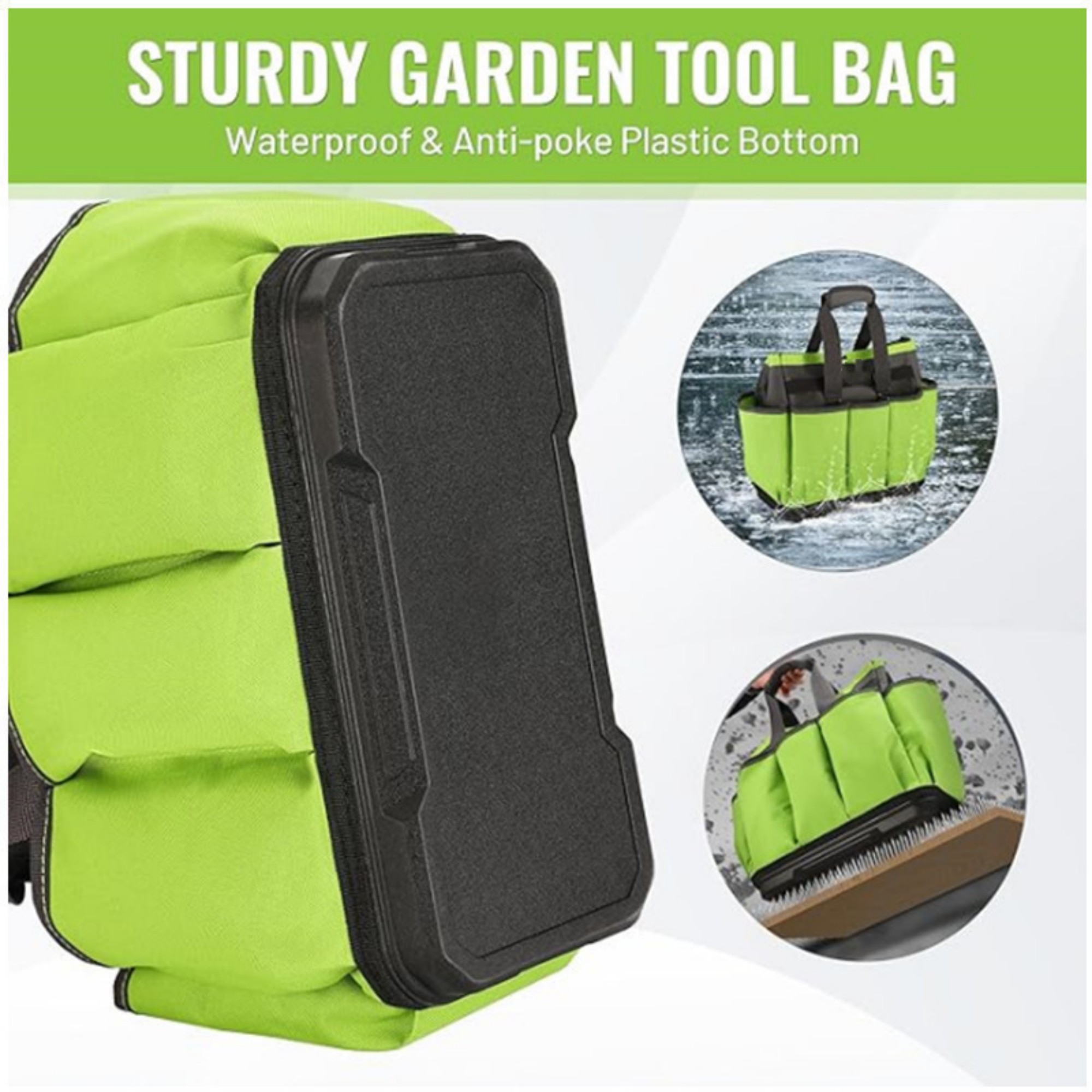 Garden Tool Bag With Waterproof Plastic Base 6