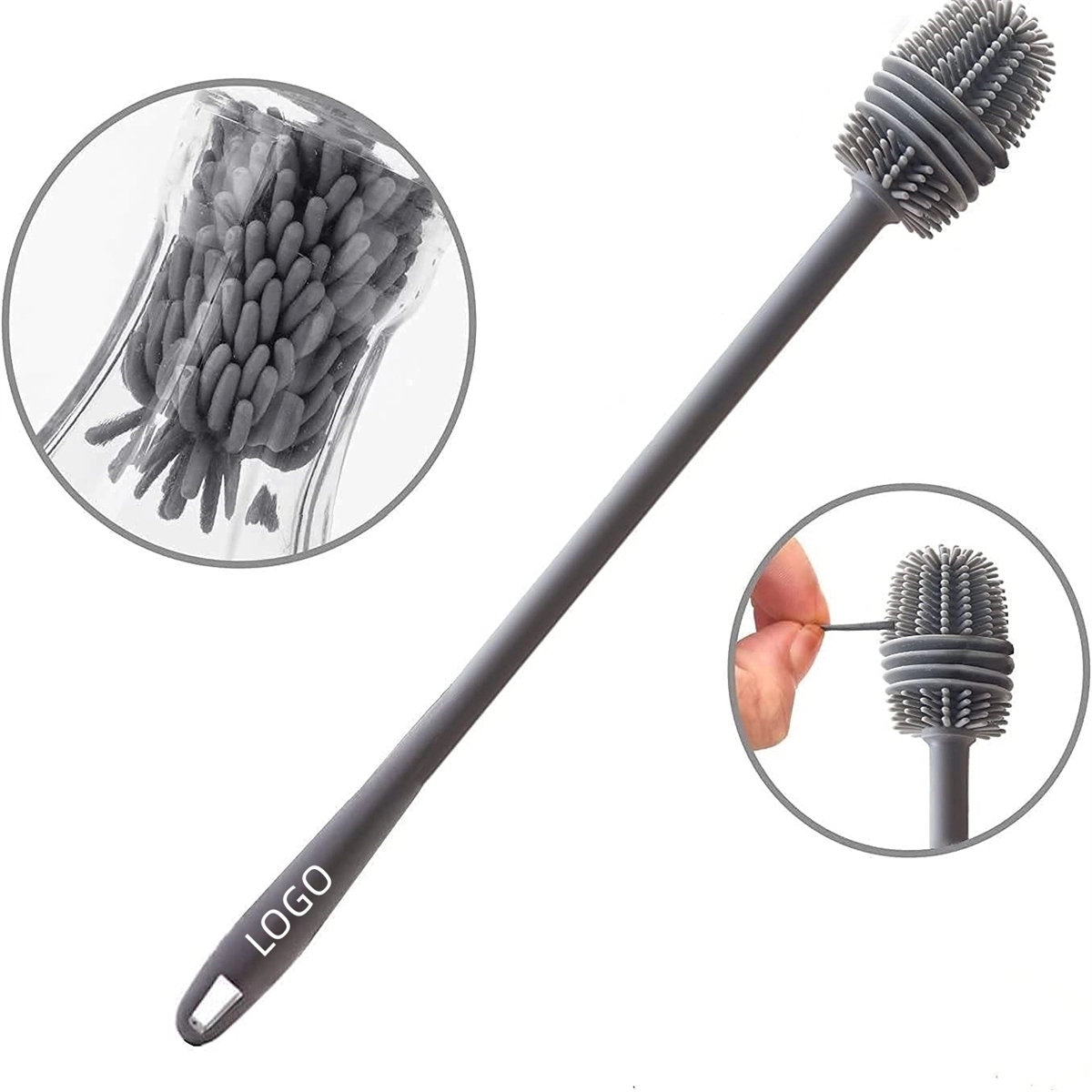 13" Long Handle Silicone Bottle Cleaning Brush 2