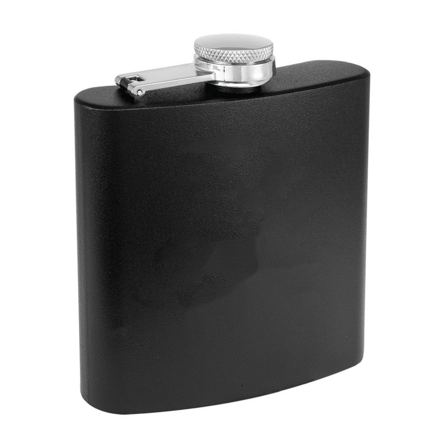 6oz. Matte Black Powder Coated Stainless Steel Flask 3