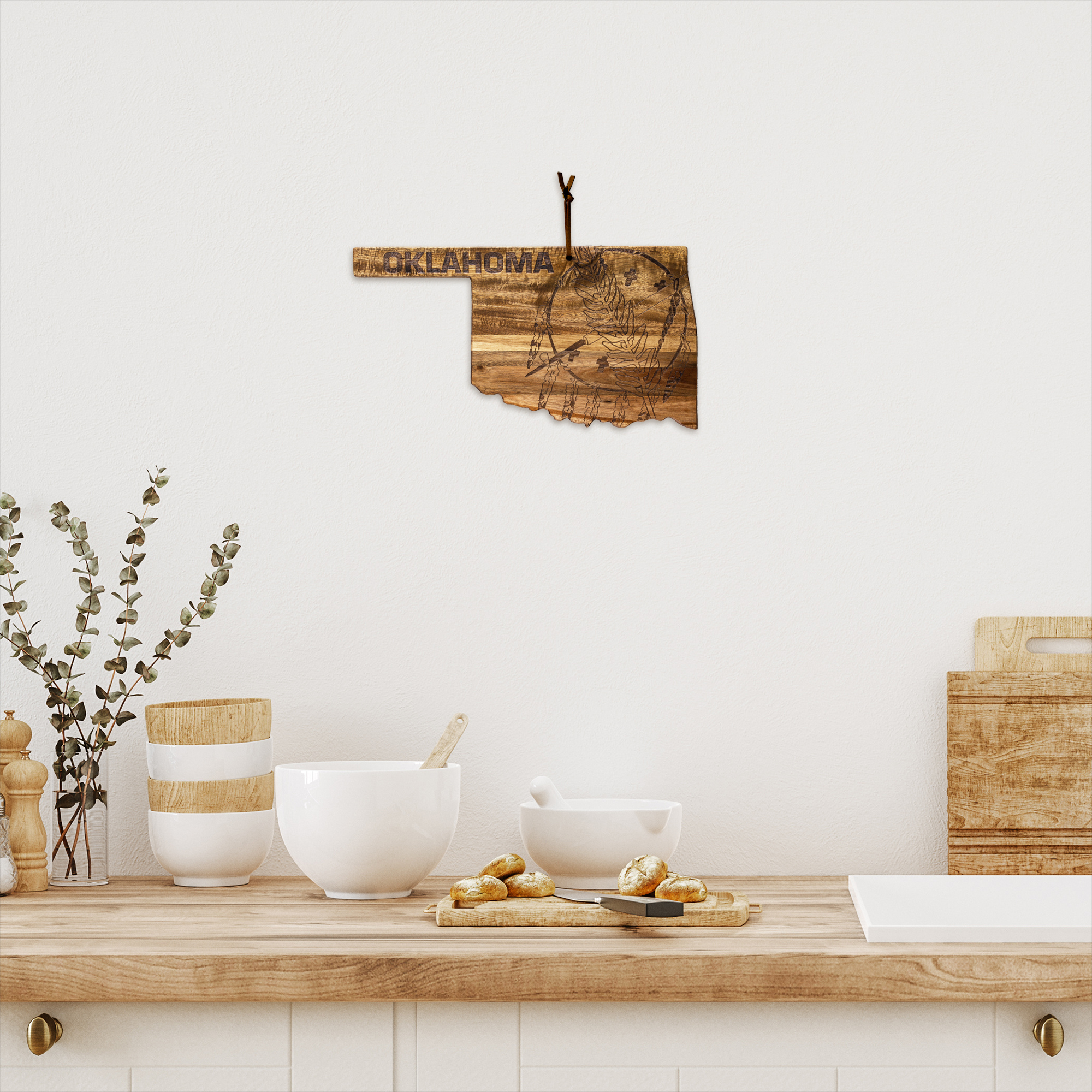 Rock & Branch® Origins Series Oklahoma State Shaped Cutting and Serving Board 4