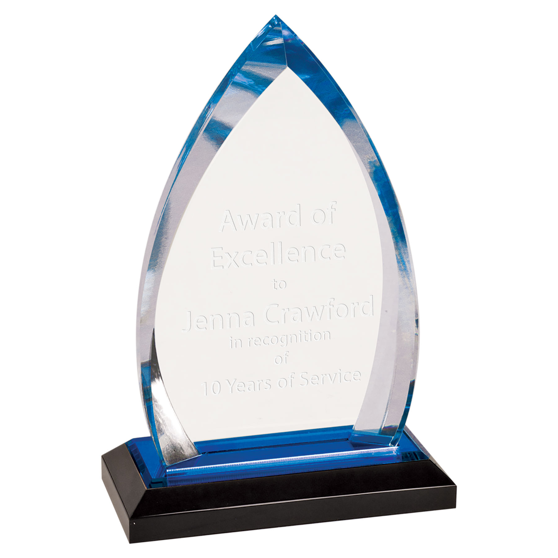 7.75" Blue Oval Impress Acrylic Award
